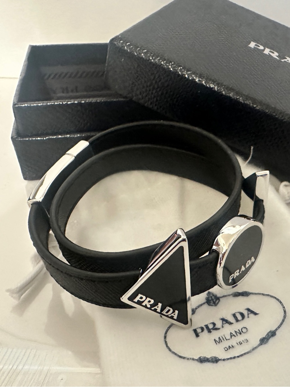 Prada Black Saffiano Bracelet